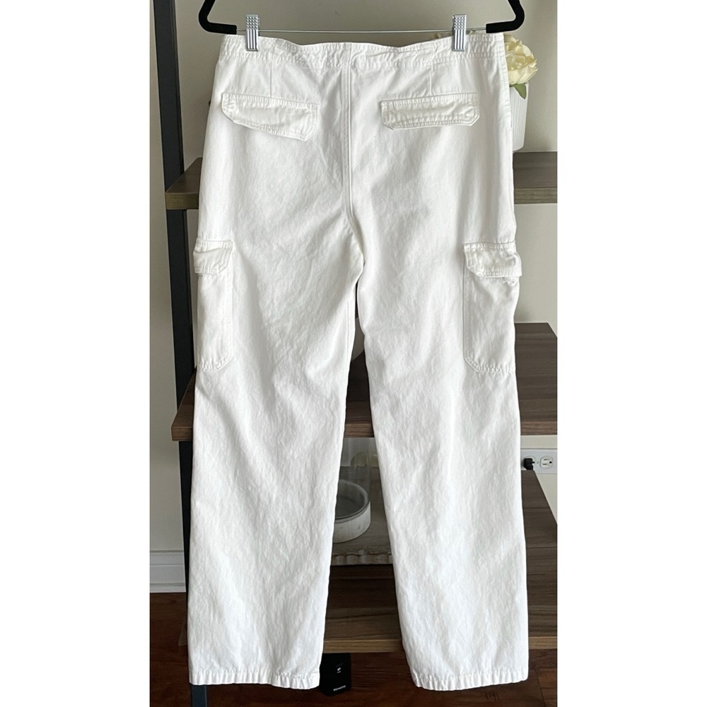 TALULAH Women's 100% Cotton White Cargo Pants, Large - Picture 8 of 12